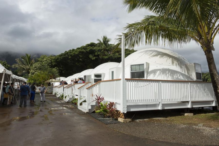 Hawaii’s first dome homeless shelters open at First Assembly of God